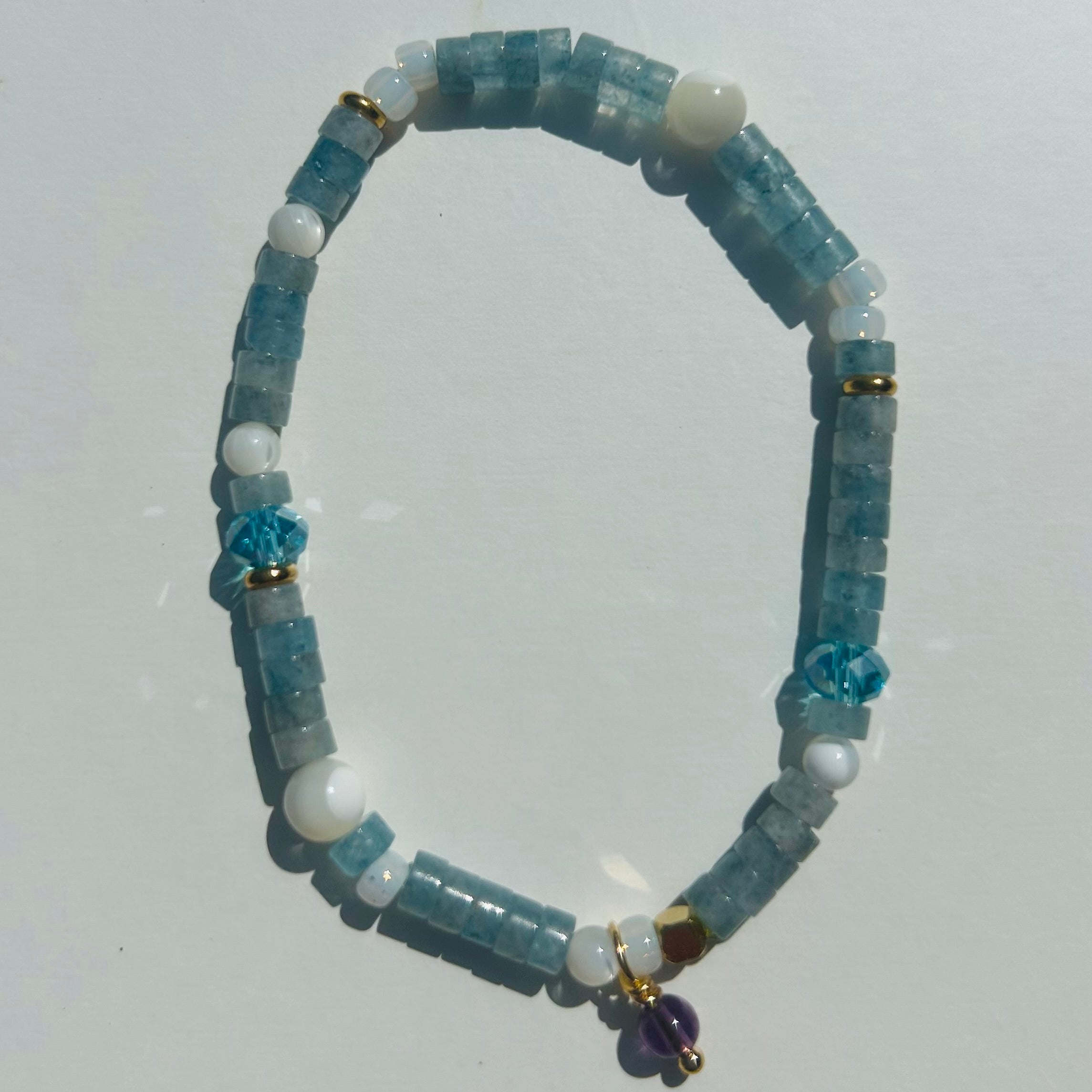 Sea Glass inspired Semi Precious Gemstone Bracelets