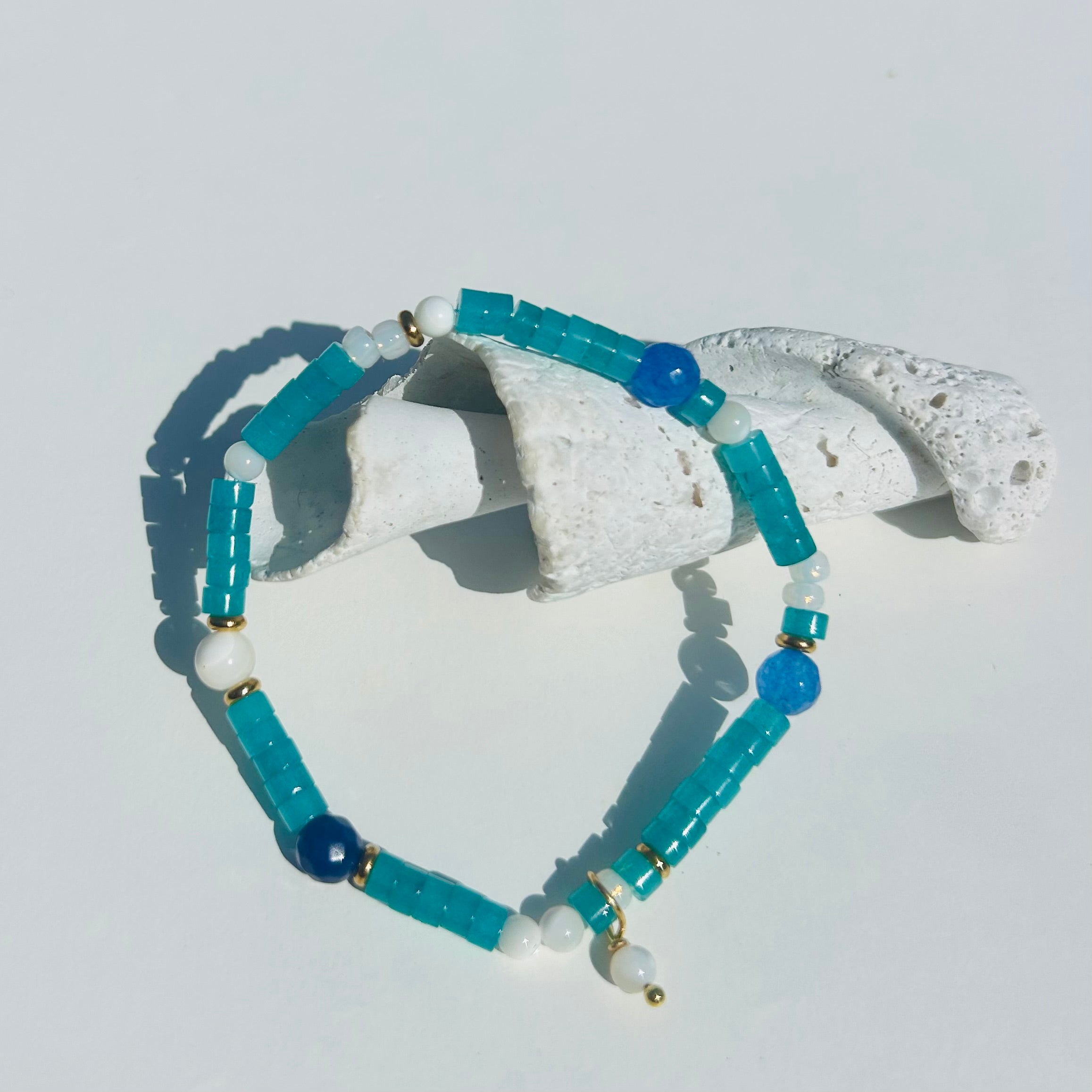 Sea Glass inspired Semi Precious Gemstone Bracelets
