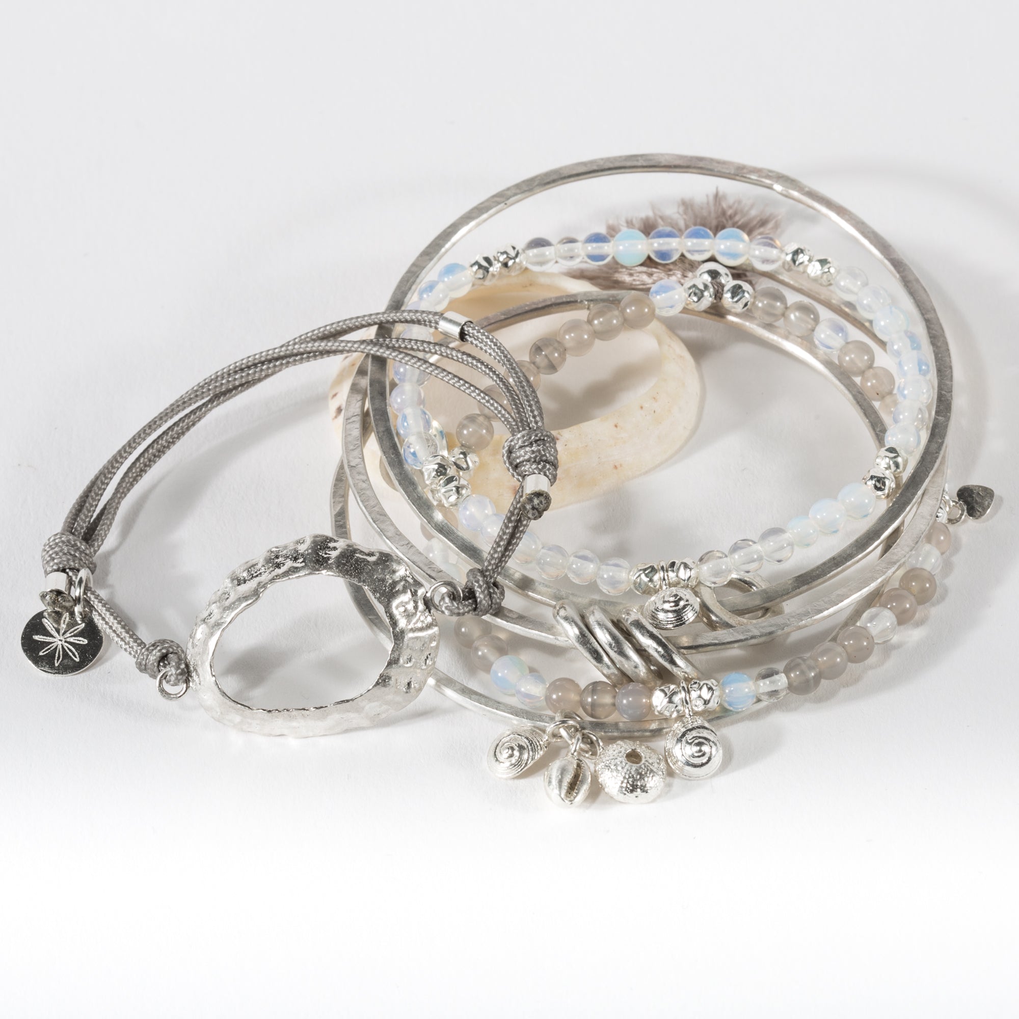 Slapton Sands Limpet Shell Bracelet (Silk Cord)