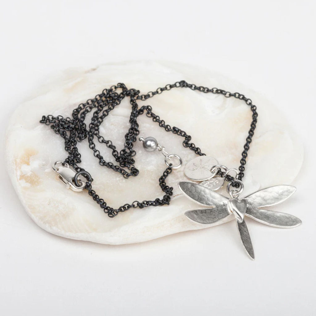 silver dragonfly jewellery collection by Helen Butler Designs inspired by Devon coast and nature