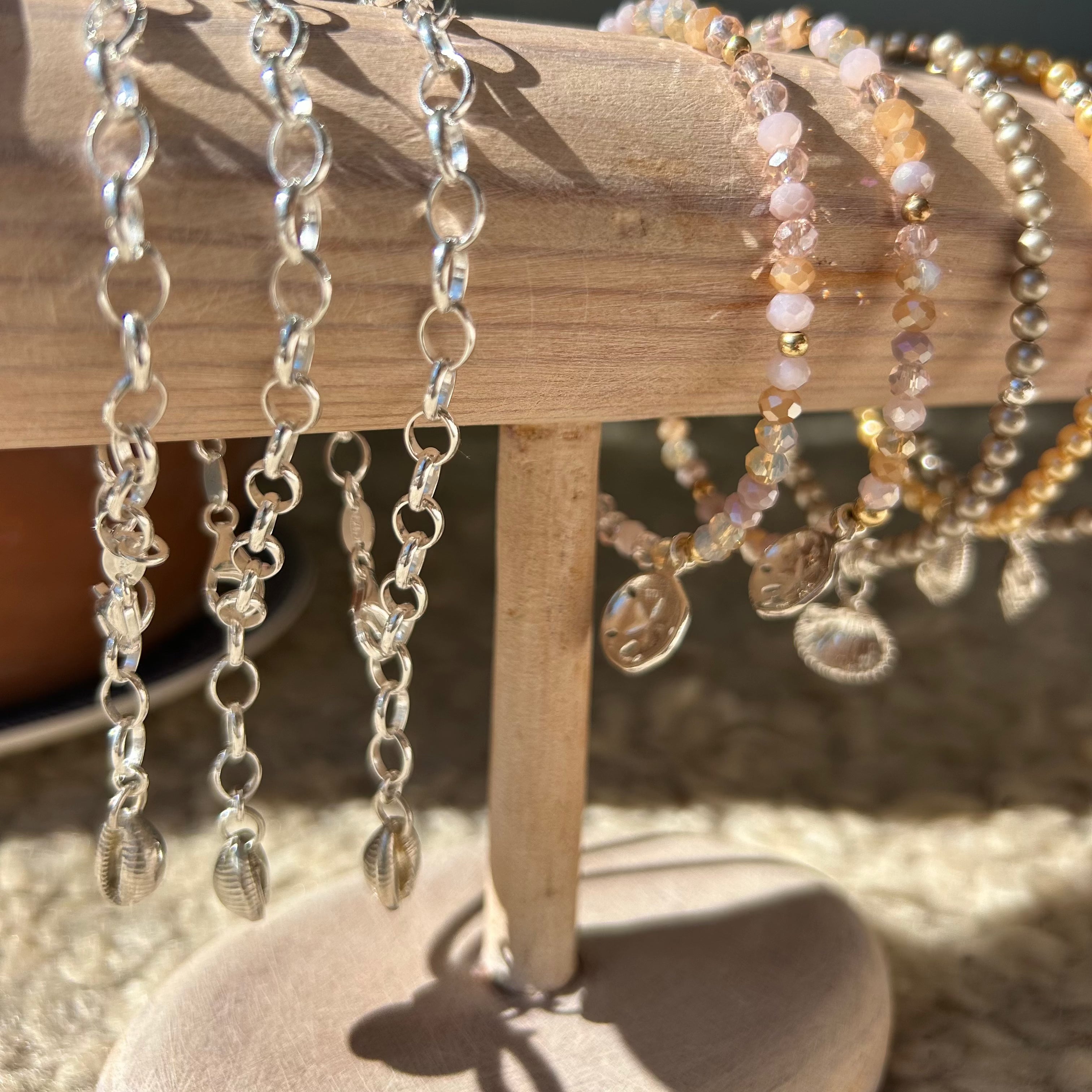 Small Cowrie Shell  Bracelet (Chunky Chain)