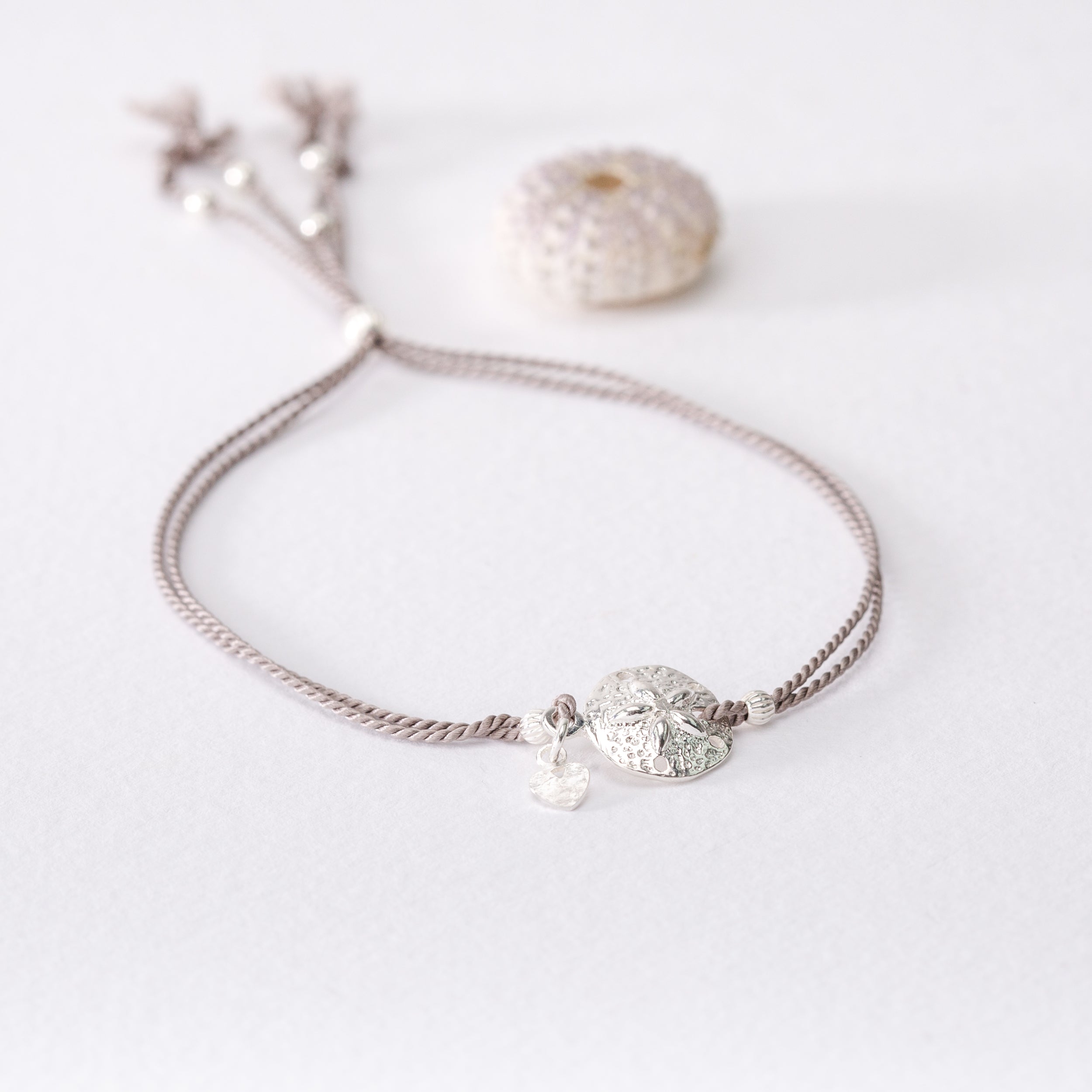 Sand Dollar Shell Bracelet (Silk Cord)