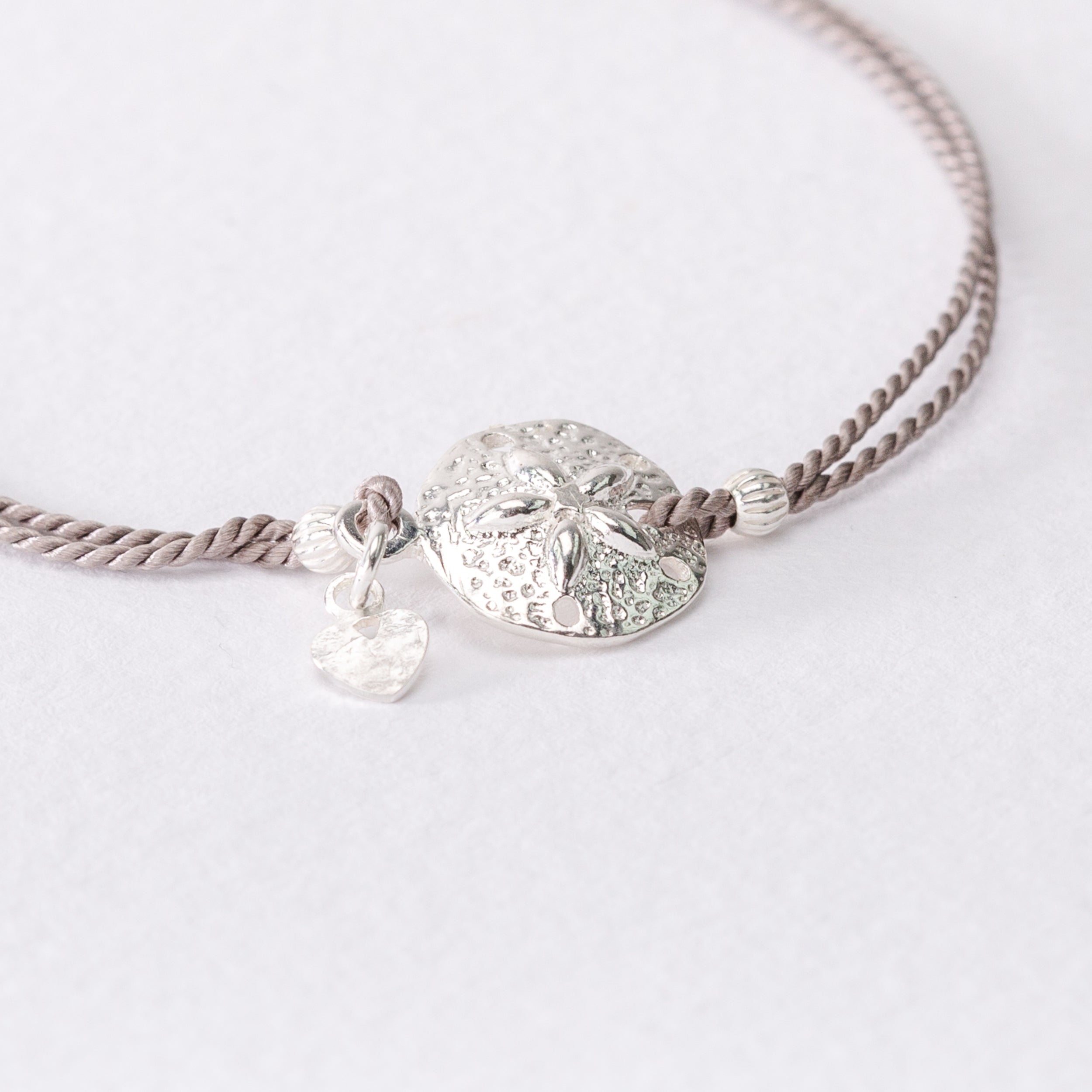 Sand Dollar Shell Bracelet (Silk Cord)
