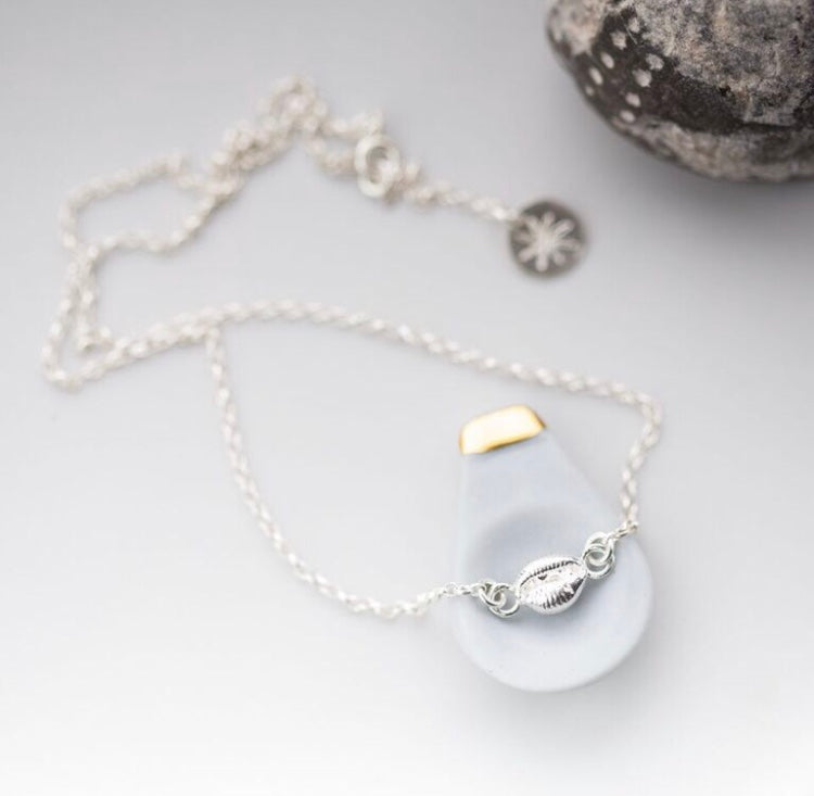 Small Cowrie Shell Link Necklace (Fine Chain)