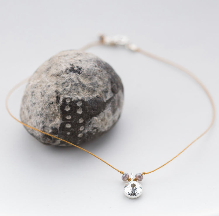 Salcombe Sea Shell Charm Anklet (Silk Cord)
