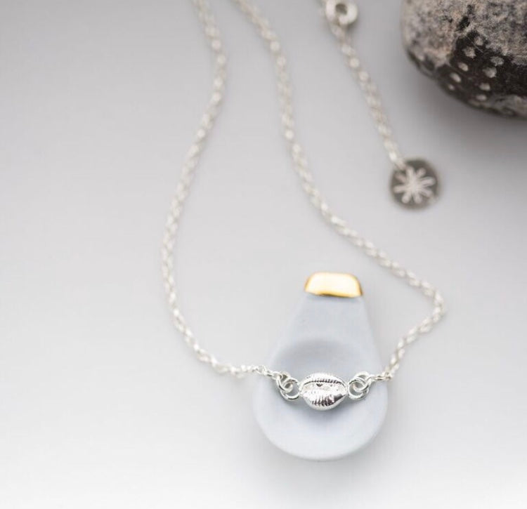 Small Cowrie Shell Link Necklace (Fine Chain)
