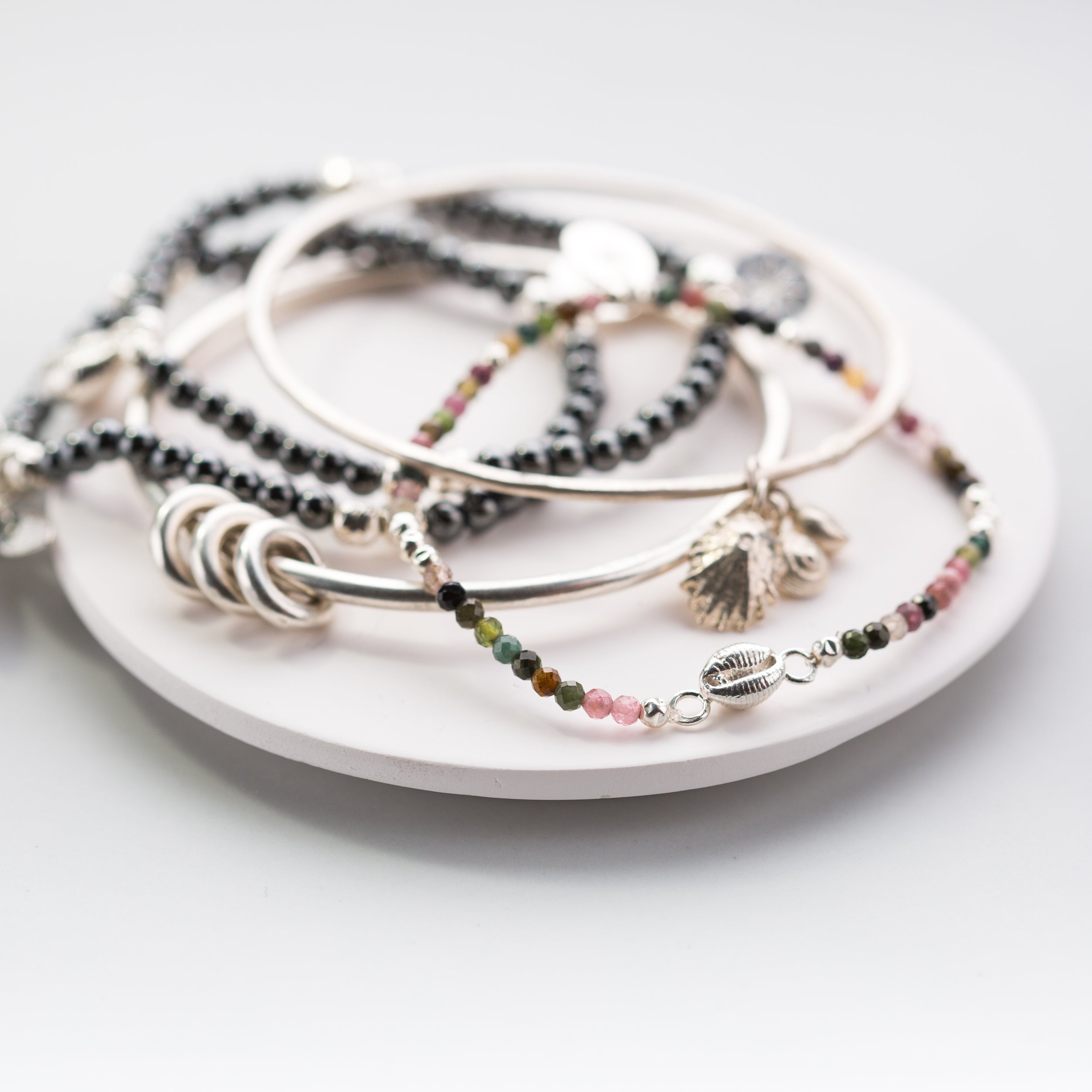 Dragonfly Heart Beaded Bracelet (Semi-Precious Gemstones)