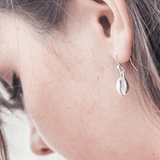 Large Cowrie Shell Drop Earrings (Wire Hoop)