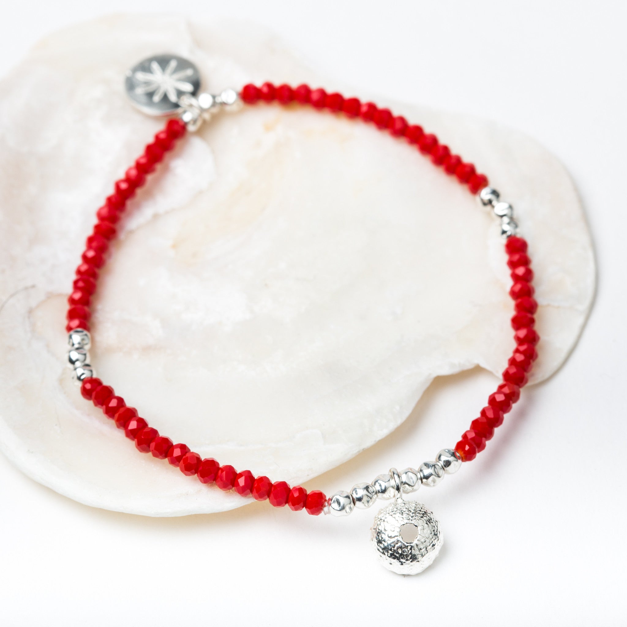 Small Salcombe Sea Shell Bracelet (Gemstone Beads)