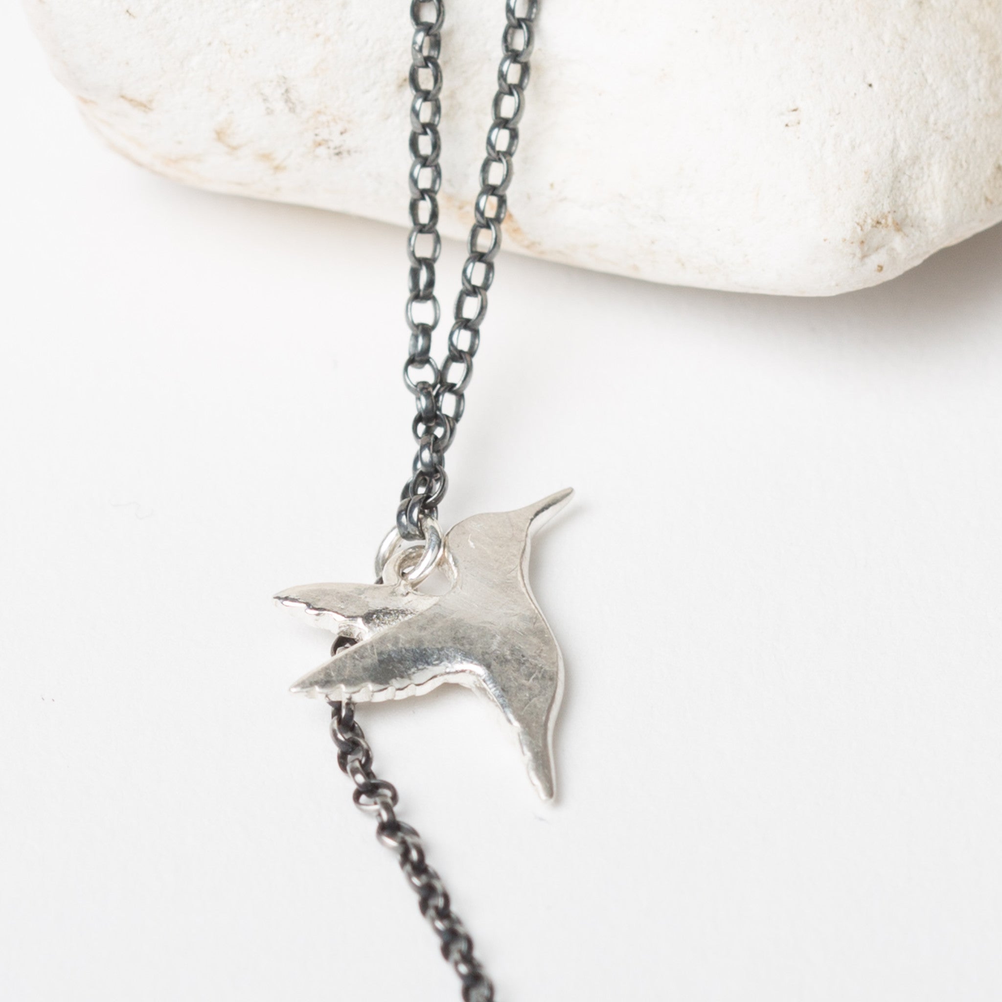 Silver Hummingbird Bracelet (Fine Chain)