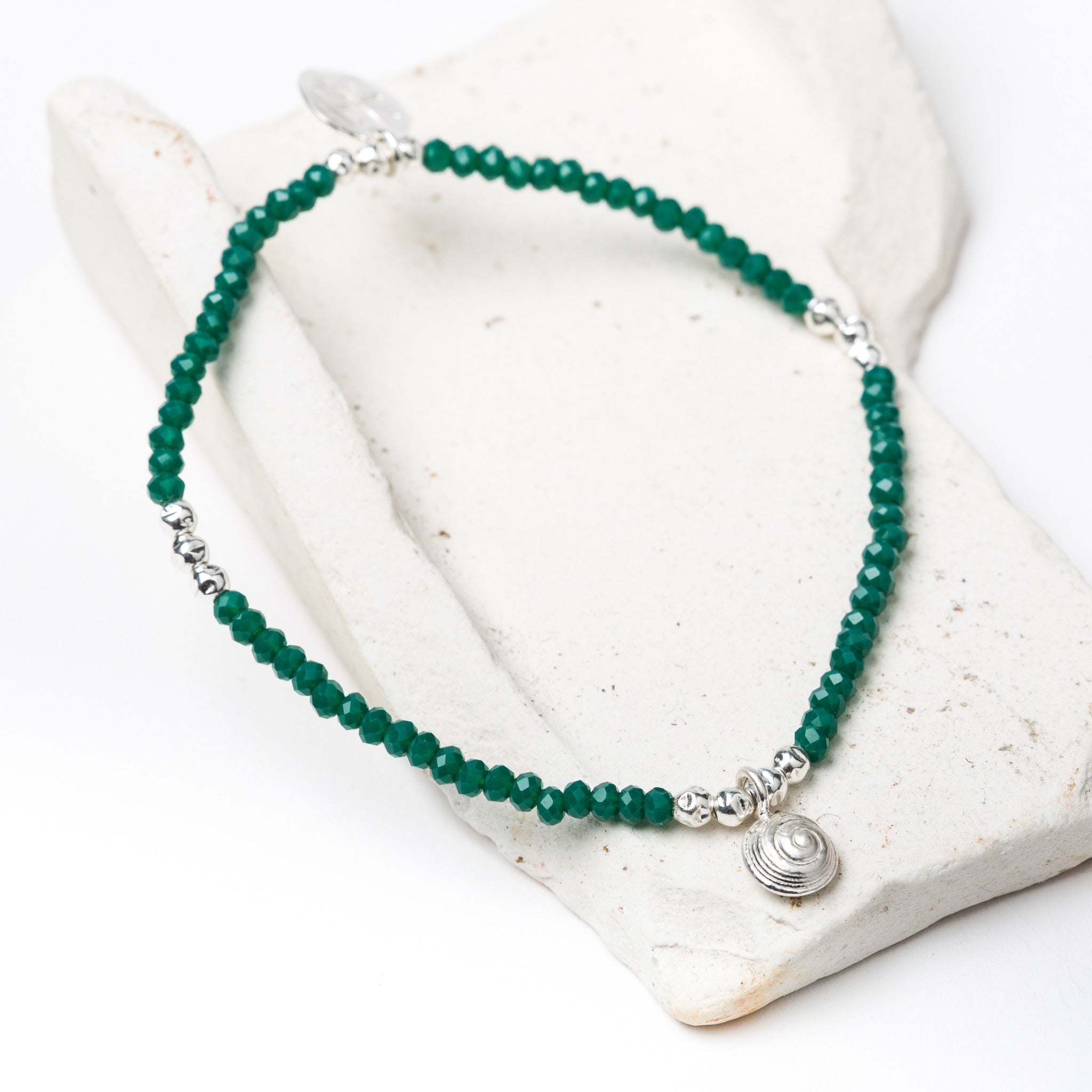 Small Salcombe Sea Shell Bracelet (Gemstone Beads)