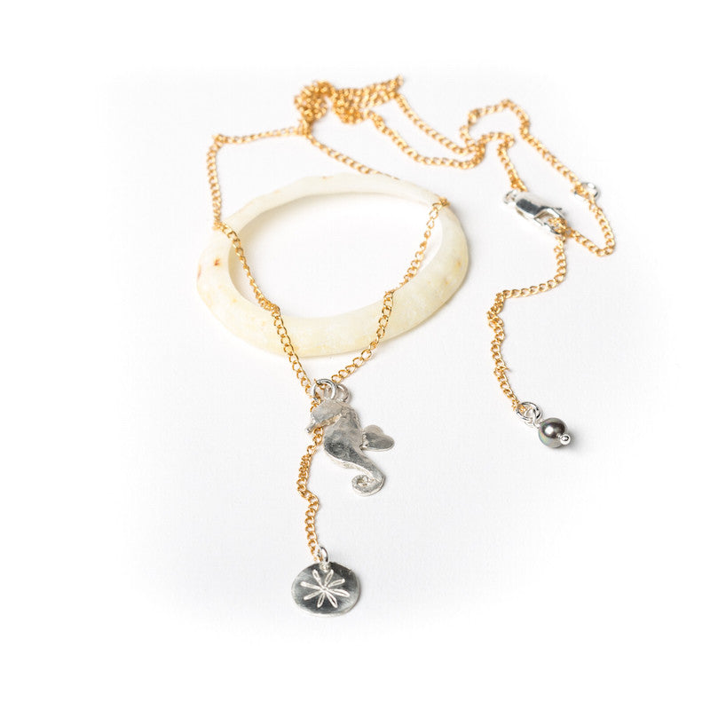 Silver Seahorse Pendant Necklace (Fine Chain)