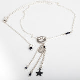 Shooting Star Cluster Necklace (Silver Chain)