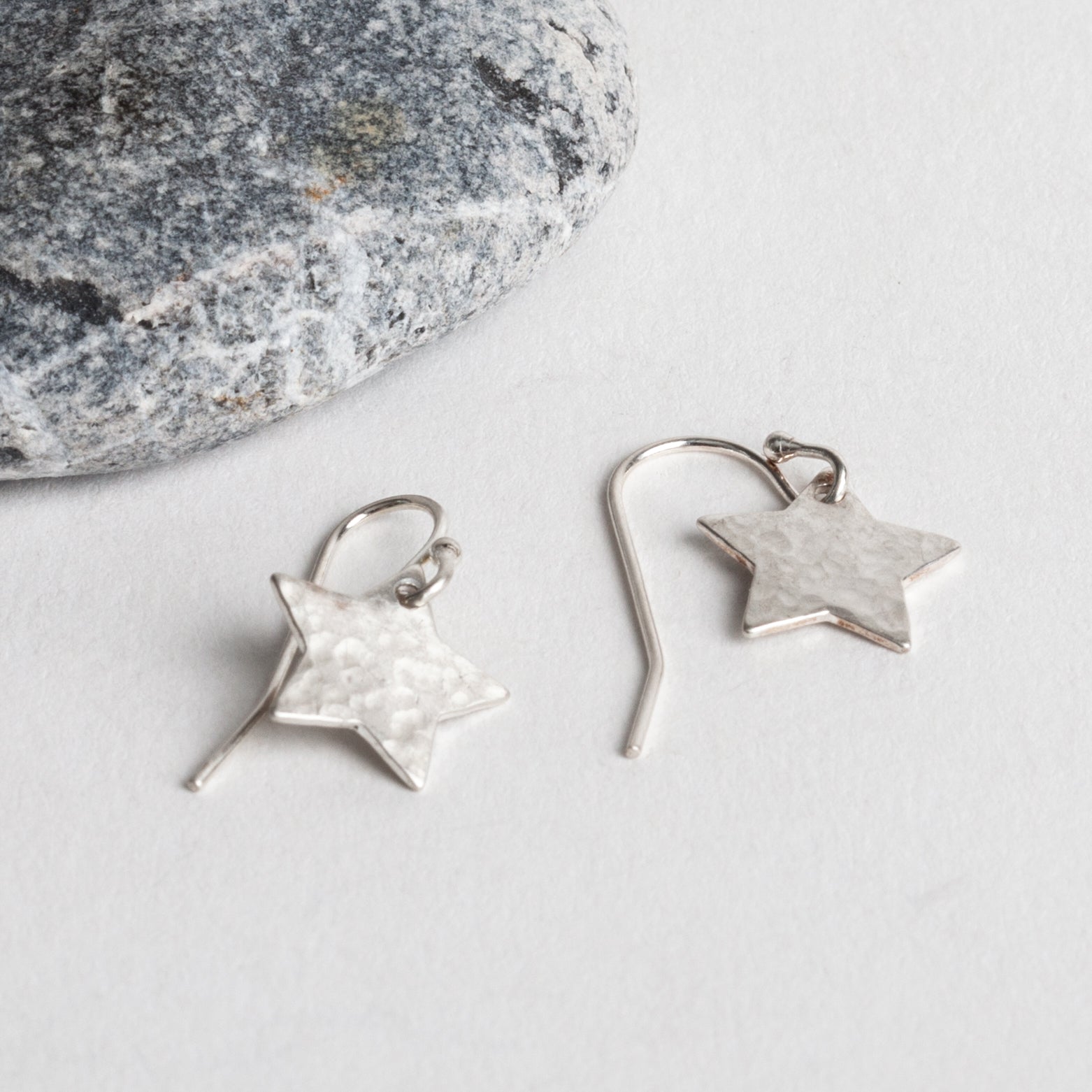 Celestial Star Drop Earrings (Silver Hook)