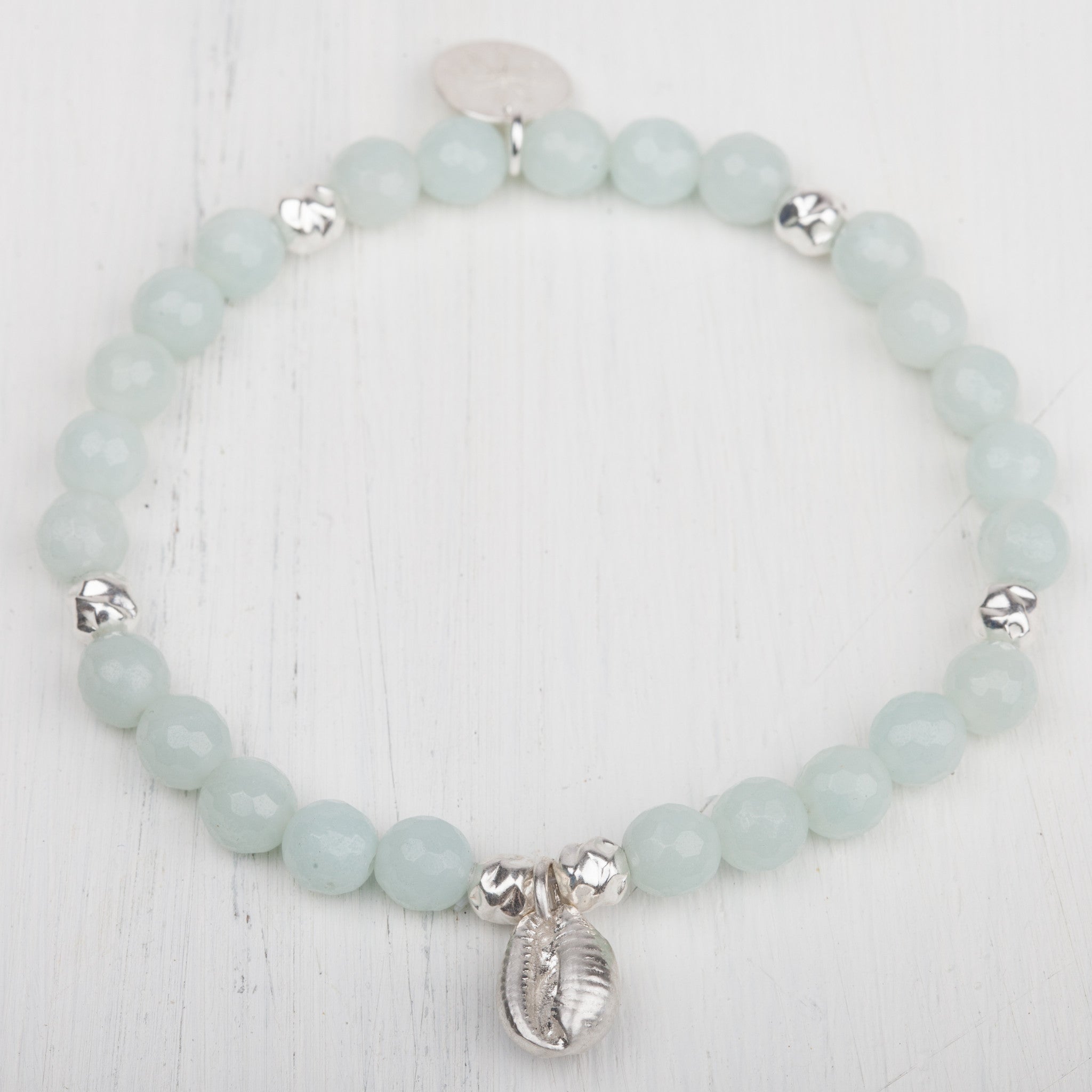 Cowrie Shell Beaded Bracelet (Semi-Precious Stones)