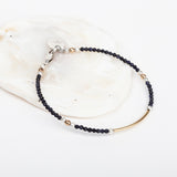 Silver Bar & Gemstone Bracelet