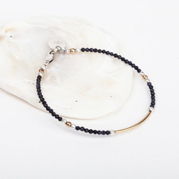 Fine Faceted Stone Bar Bangle Bracelet