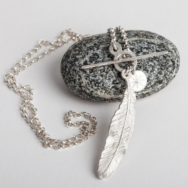 Feather on Medium Chain Necklace