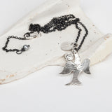 Devon Dove Heart Pendant Necklace (Fine Chain)