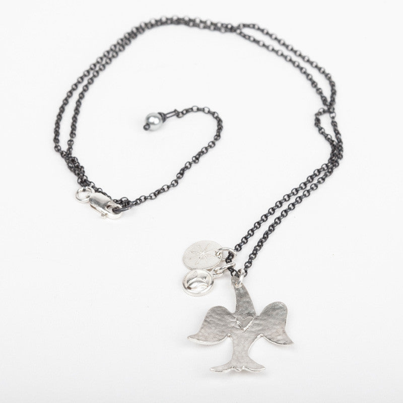 Devon Dove Heart Pendant Necklace (Fine Chain)