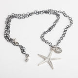 Classic Torcross Starfish Pendant Necklace (Oxidised Chain)