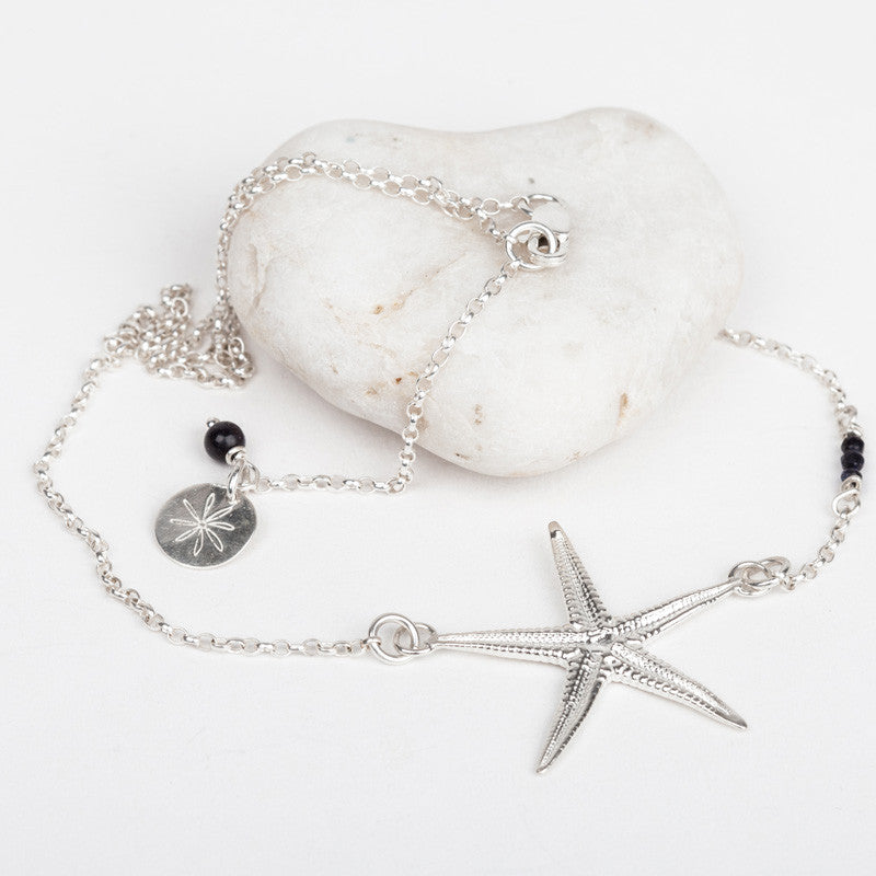 Classic Torcross Starfish Pendant Necklace (Beaded Chain)