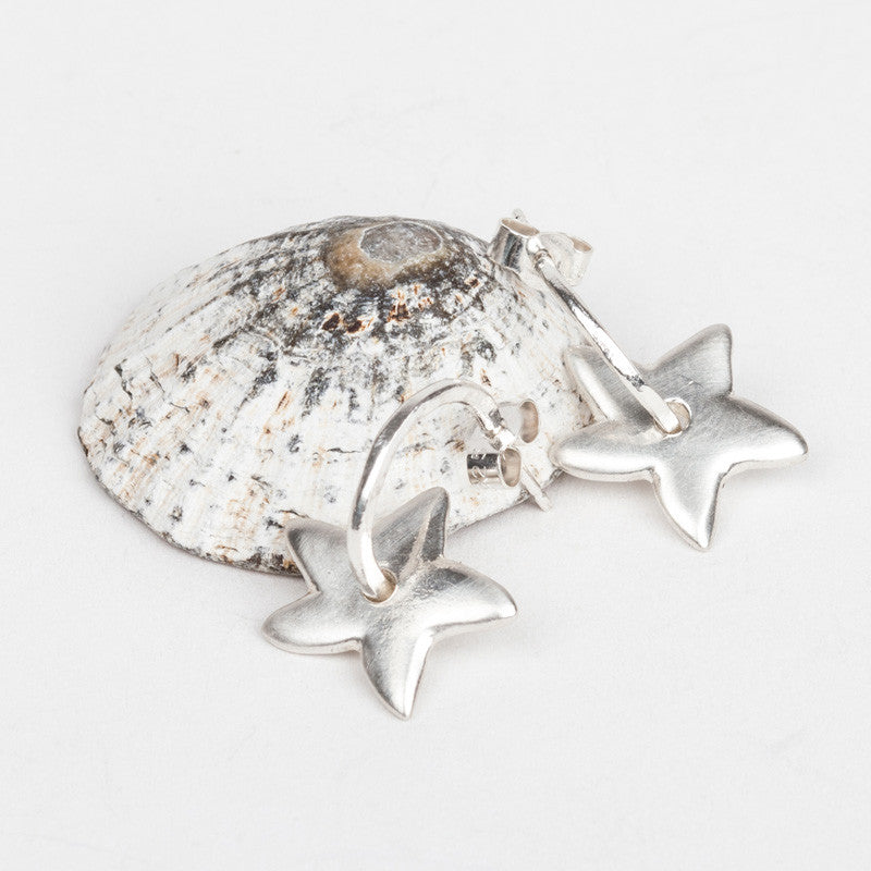 Stylised Torcross Starfish Hoop Earrings