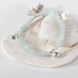Rockpool Inspired Silver Shell Charm Stacking Bracelet (Beaded)