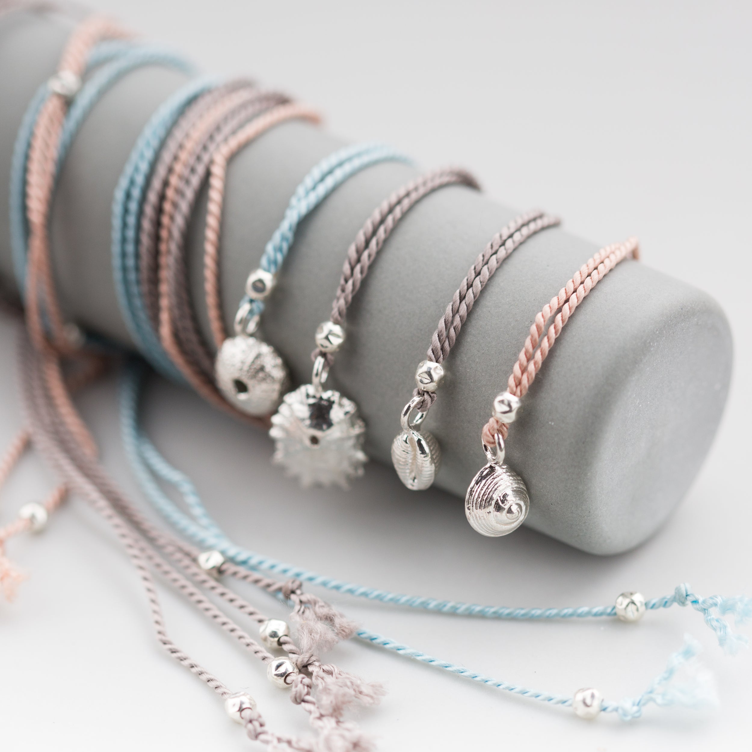 Small Salcombe Sea Shell Pendant Necklace (Silk Cord)