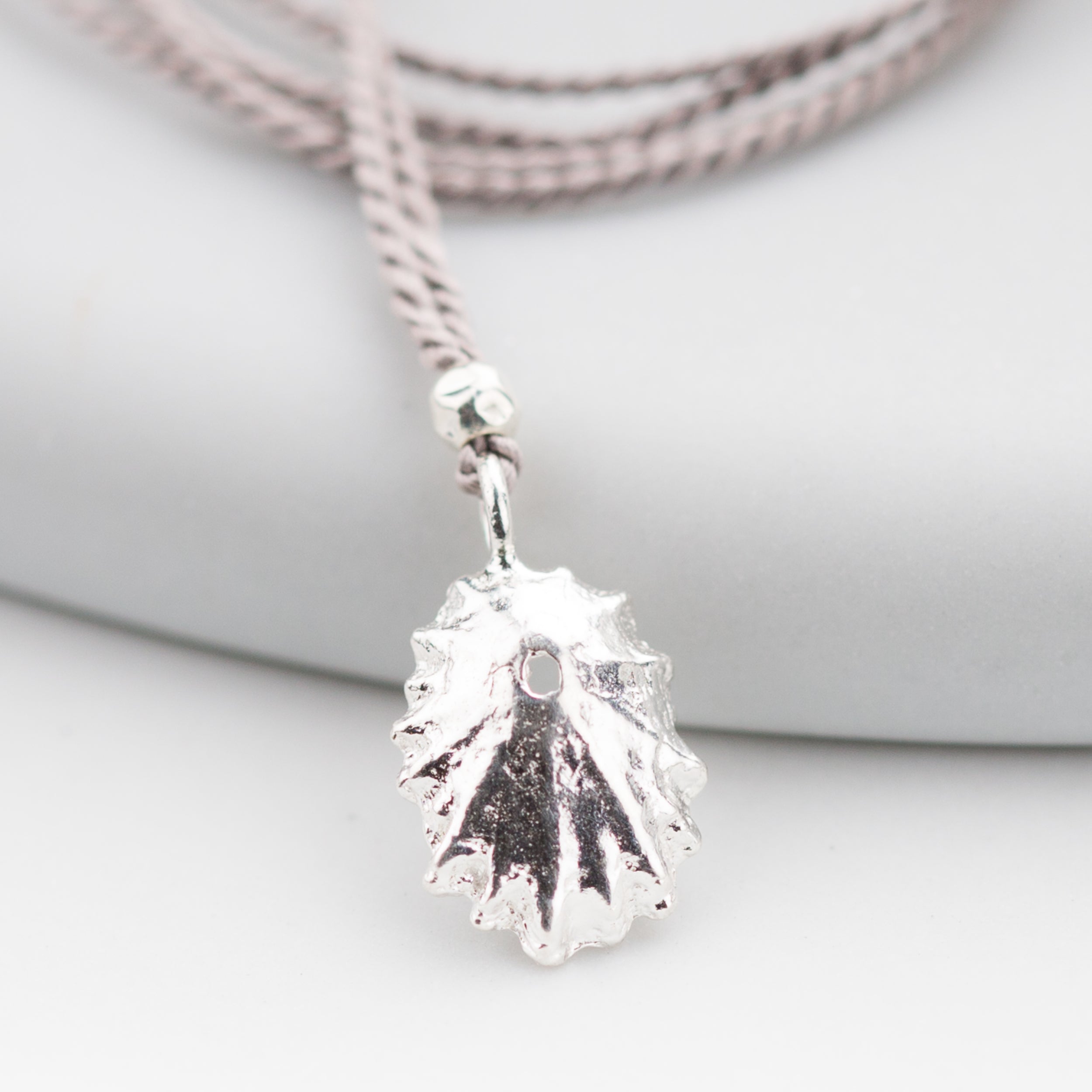 Small Salcombe Sea Shell Pendant Necklace (Silk Cord)