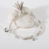 Rockpool Inspired Silver Shell Charm Stacking Bracelet (Beaded)