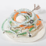 Rockpool Inspired Silver Shell Charm Stacking Bracelet (Beaded)