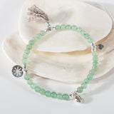 Rockpool Inspired Silver Shell Charm Stacking Bracelet (Beaded)