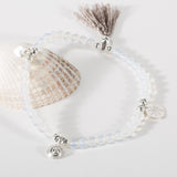 Rockpool Inspired Silver Shell Charm Stacking Bracelet (Beaded)