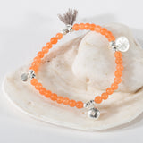 Rockpool Inspired Silver Shell Charm Stacking Bracelet (Beaded)